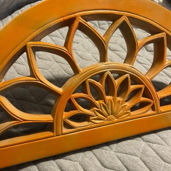 Sunburst Orange Wall Decor with flower